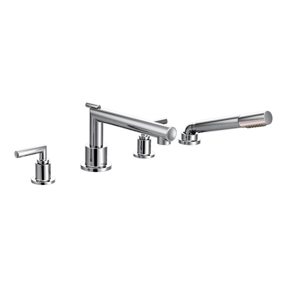 Arris 2-Handle Deck-Mount High-Arc Roman Tub Faucet Trim Kit with Hand Shower in Chrome (Valve Sold Separately)