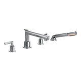 Arris 2-Handle Deck-Mount High-Arc Roman Tub Faucet Trim Kit with Hand Shower in Chrome (Valve Sold Separately)