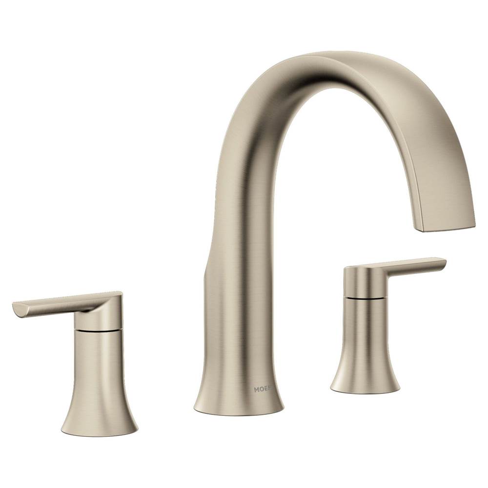 Doux 2-Handle Deck Mount Roman Tub Faucet Trim Kit in Chrome (Valve Sold Separately)