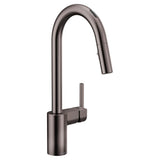 Moen - Align Smart Faucet Touchless Pull Down Sprayer Kitchen Faucet with Voice Control and Power Boost, Spot Resist Black Stainless - Black Stainless