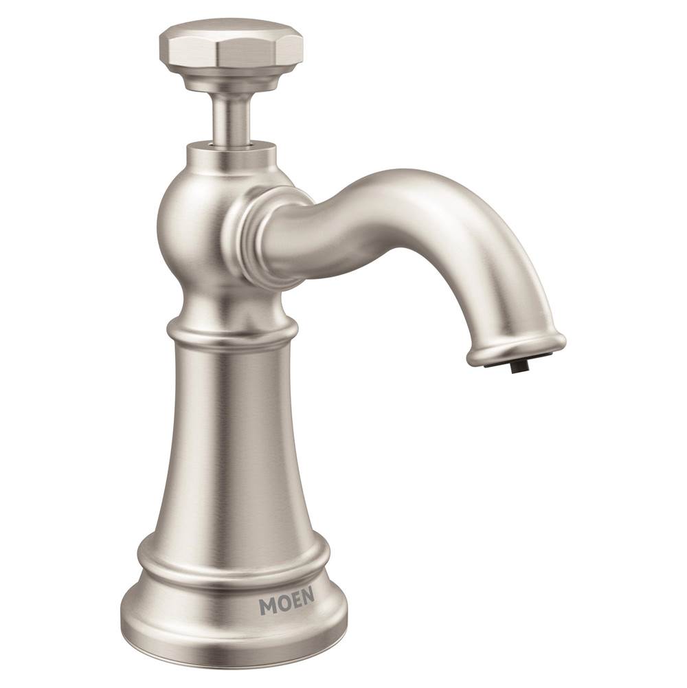 Moen - Paterson Deck Mounted Kitchen Soap Dispenser with Above the Sink Refillable Bottle, Spot Resist Stainless - Spot Resist Stainless