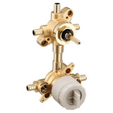 M-CORE 3-Series Mixing Valve with 2 or 3 Function Integrated Transfer Valve with Crimp Ring PEX Connections and Stops
