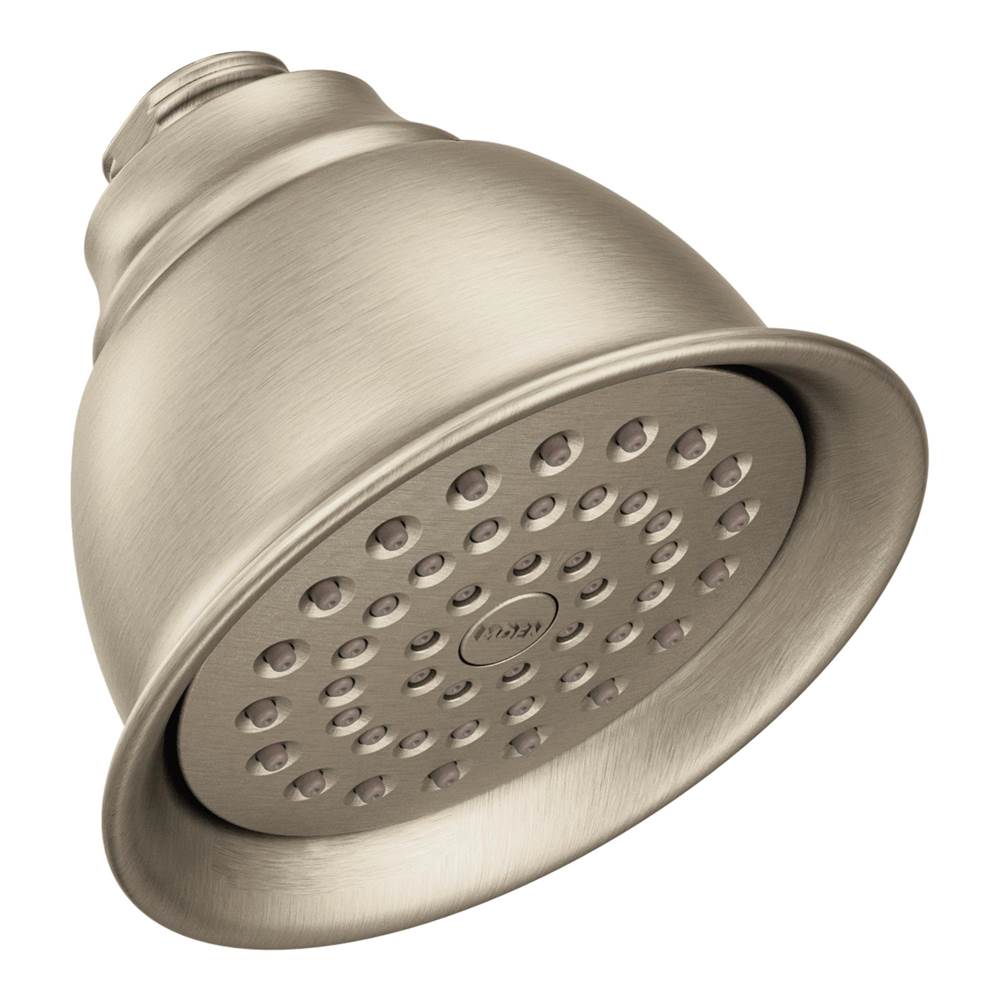Moen - 4.38-Inch Single Function Showerhead, Brushed Nickel - Brushed Nickel