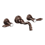 Moen - Weymouth 2-Handle Wall Mount High Arc Bathroom Faucet in Oil Rubbed Bronze (Valve Sold Separately) - Oil Rubbed Bronze