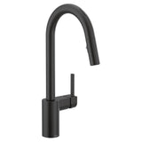 Moen - Align Smart Faucet Touchless Pull Down Sprayer Kitchen Faucet with Voice Control and Power Boost, Matte Black - Matte Black