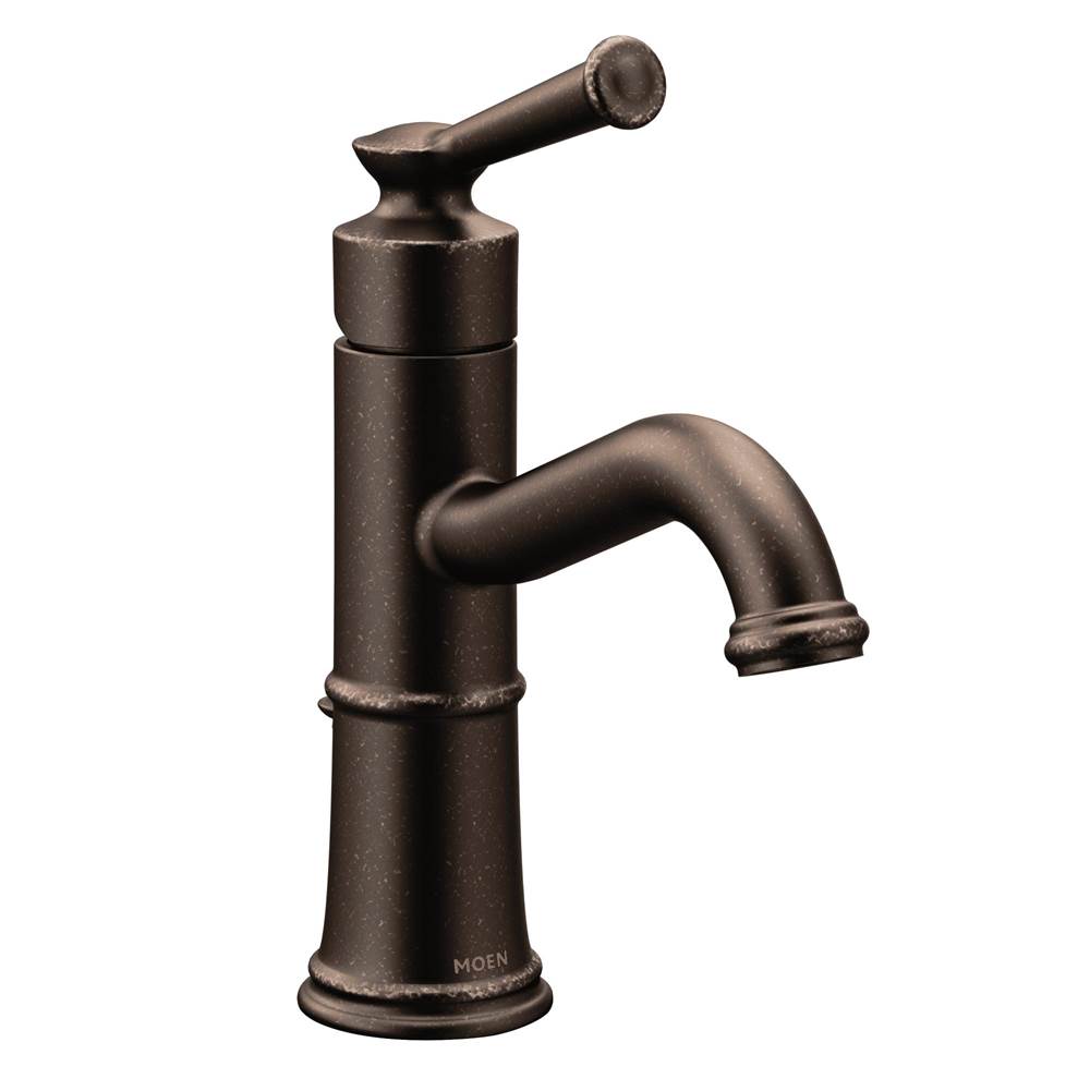 Moen - Belfield One-Handle Bathroom Sink Faucet with Drain Assembly and Optional Deckplate, Oil Rubbed Bronze - Oil Rubbed Bronze