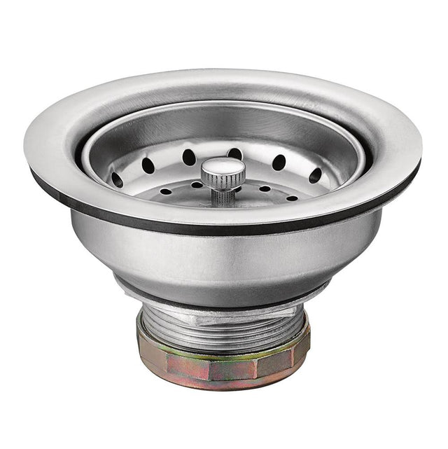 Moen - 3-1/2 Inch Kitchen Sink Stainless Steel Basket Strainer with Drain Assembly, Stainless - Stainless