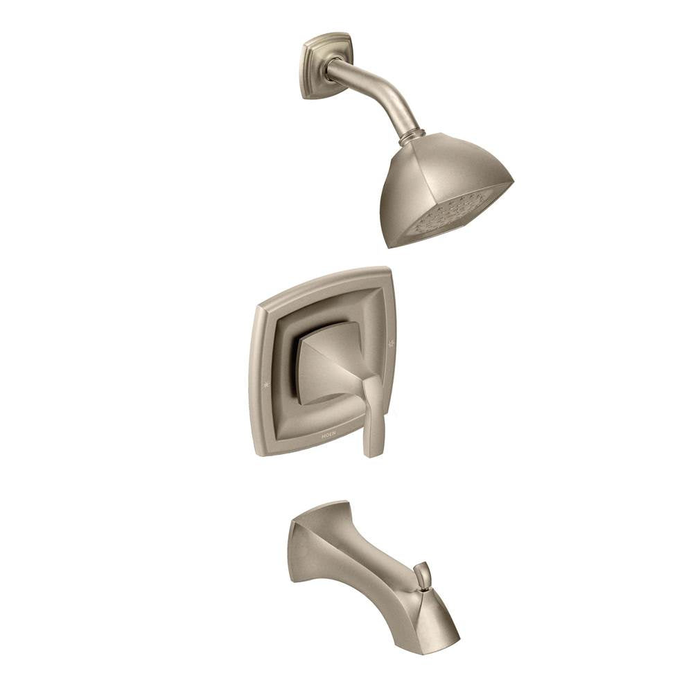 Moen - Voss Posi-Temp Single-Handle Tub and Shower Trim Kit with Eco-Performance in Brushed Nickel (Valve Sold Separately) - Brushed Nickel