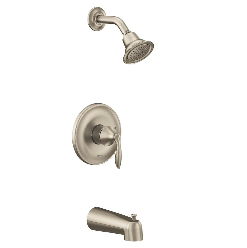 Moen - Eva M-CORE 2-Series Eco Performance 1-Handle Tub and Shower Trim Kit in Brushed Nickel (Valve Sold Separately) - Brushed Nickel
