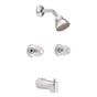 Moen - Chateau Two-Handle Tub and Eco-Performance Shower Faucet, Valve Included, Chrome - Chrome