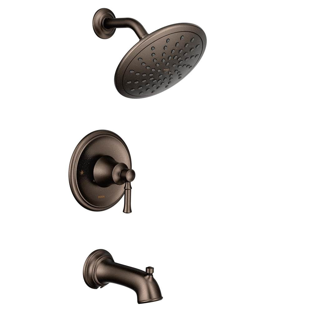 Moen - Dartmoor Posi-Temp Rain Shower Single-Handle Tub and Shower Faucet Trim Kit in Oil Rubbed Bronze (Valve Sold Separately) - Oil Rubbed Bronze