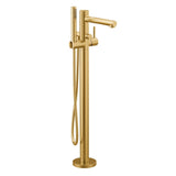Moen - Align One-Handle Freestanding Floor Mount Tub Filler with Handshower, Brushed Gold - Brushed Gold