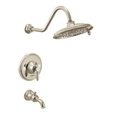 Moen - Weymouth 1-Handle Posi-Temp Eco-Performance Tub and Shower Trim Kit in Nickel (Valve Sold Separately) - Polished Nickel