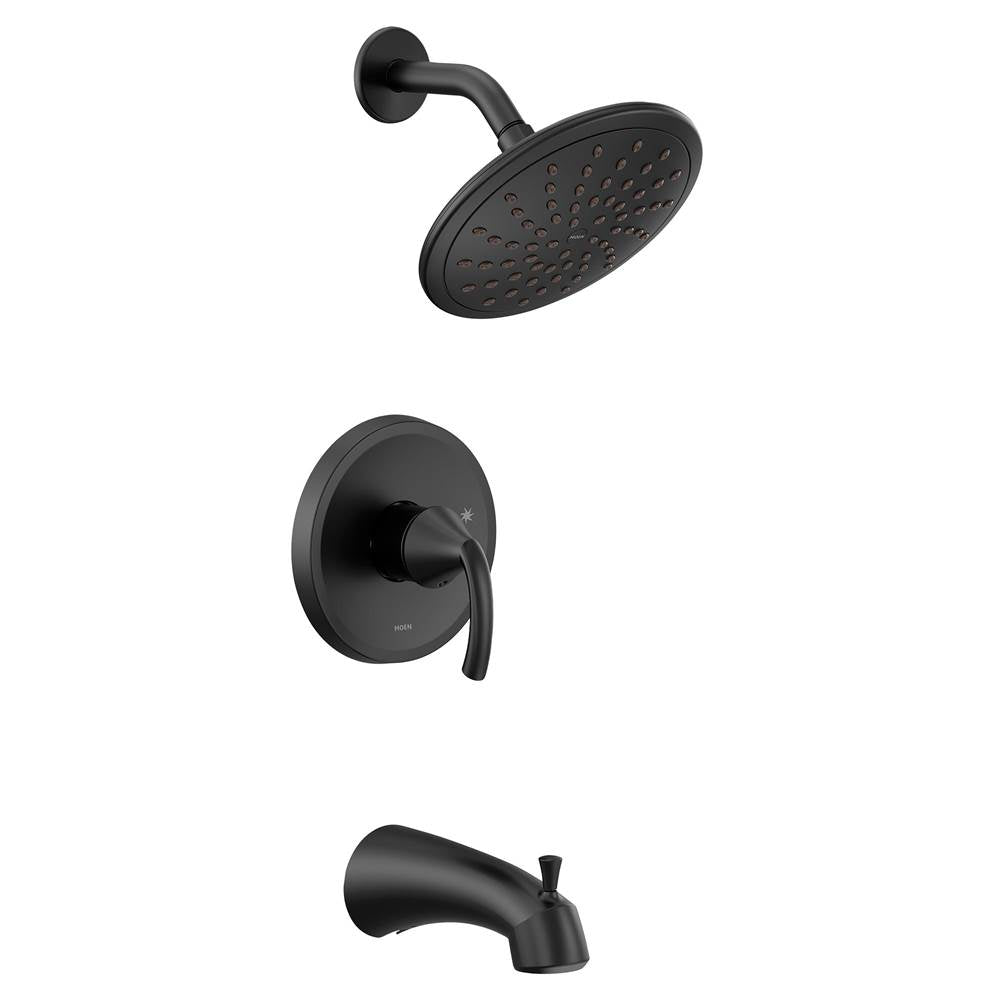 Moen - Glyde M-CORE 2-Series Eco Performance 1-Handle Tub and Shower Trim Kit in Matte Black (Valve Sold Separately) - Matte Black