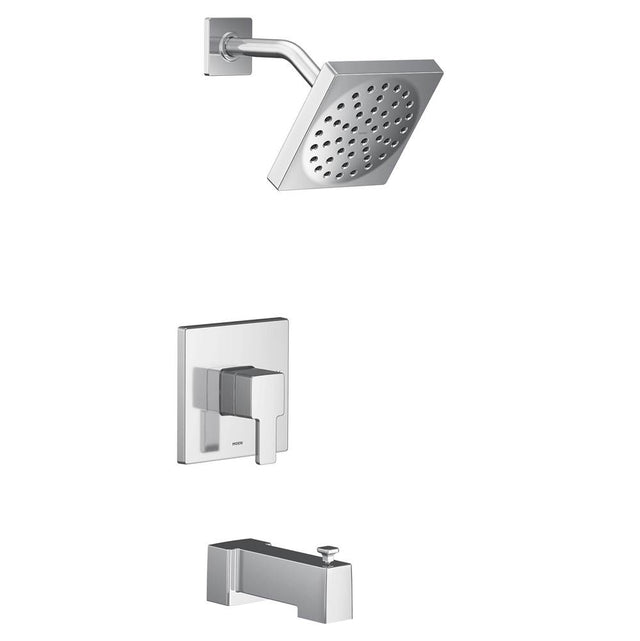 Moen - 90 Degree M-CORE 2-Series Eco Performance 1-Handle Tub and Shower Trim Kit in Chrome (Valve Sold Separately) - Chrome