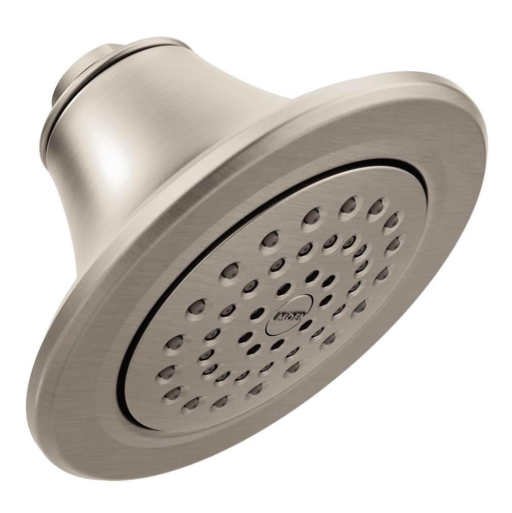 Moen - Icon 5-7/8'' One-Function Showerhead with 2.5 GPM Flow Rate, Brushed Nickel - Brushed Nickel