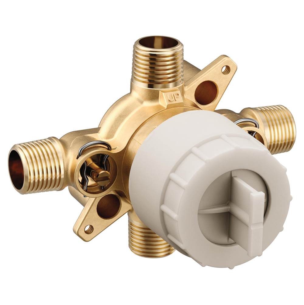 Moen - M-CORE 3-Series 4 Port Tub and Shower Pre-Fabricated Mixing Valve with CC/IPS Connections and Stops - Unfinished