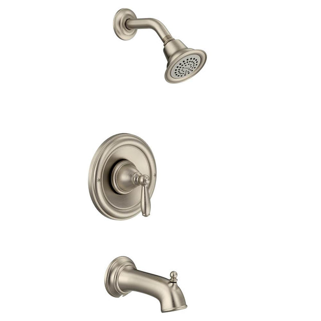Moen - Brantford Single-Handle 1-Spray Posi-Temp Tub and Shower Faucet Trim Kit in Brushed Nickel (Valve Sold Separately) - Brushed Nickel