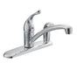 Moen - Chateau One-Handle Low-Arc Kitchen Faucet with Side Sprayer in Deck, Chrome - Chrome