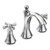 Moen - Wynford 8 in. Widespread 2-Handle High-Arc Bathroom Faucet with Cross Handles in Chrome (Valve Sold Separately) - Chrome