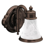 Moen - Waterhill 1-Light Dual-Mount Bath Bathroom Vanity Fixture with Frosted Glass, Oil Rubbed Bronze - Oil Rubbed Bronze