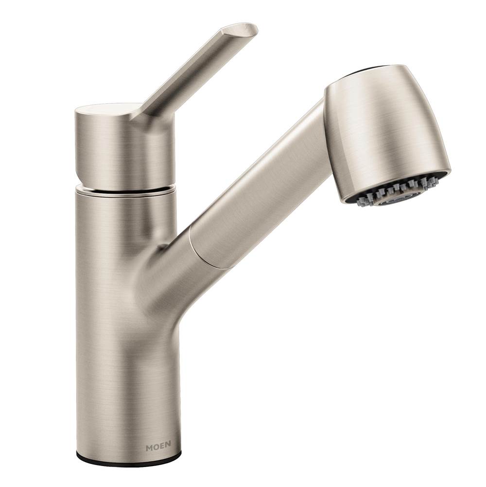 Moen - Method One-Handle Pullout Kitchen Faucet with Power Clean, Spot Resist Stainless - Spot Resist Stainless