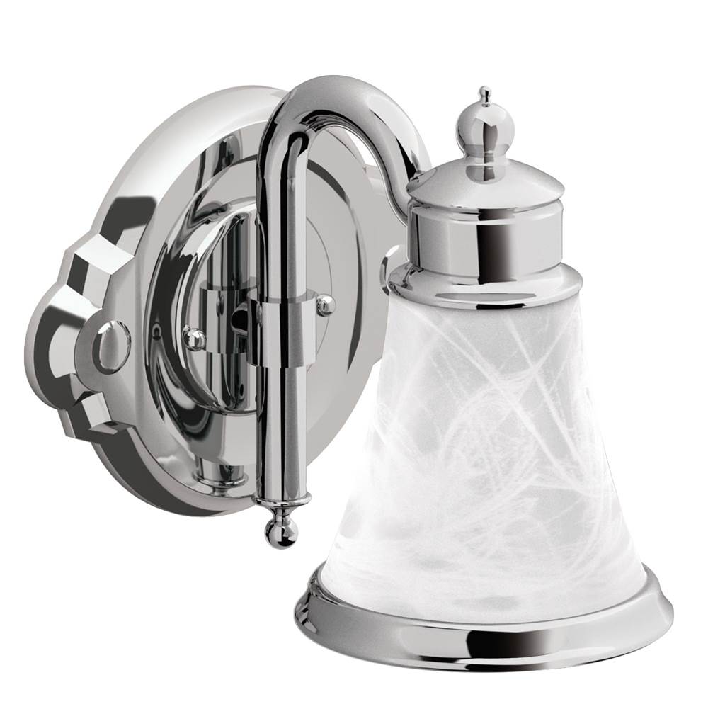 Moen - Waterhill 1-Light Dual-Mount Bath Bathroom Vanity Fixture with Frosted Glass, Chrome - Chrome