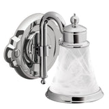 Moen - Waterhill 1-Light Dual-Mount Bath Bathroom Vanity Fixture with Frosted Glass, Chrome - Chrome