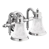 Moen - Waterhill 2-Light Dual-Mount Bath Bathroom Vanity Fixture with Frosted Glass, Chrome - Chrome