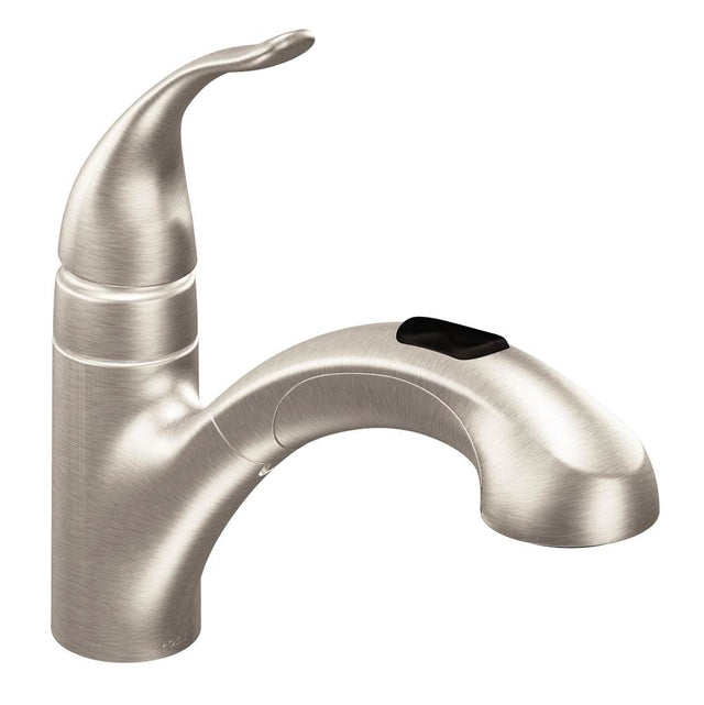 Moen - Integra One-Handle Pullout Kitchen or Laundry Faucet Featuring Power Clean, Spot Resist Stainless - Spot Resist Stainless