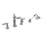 Moen - Weymouth 2-Handle Diverter Deck-Mount Roman Tub Faucet Trim Kit with Handshower in Chrome (Valve Sold Separately) - Chrome