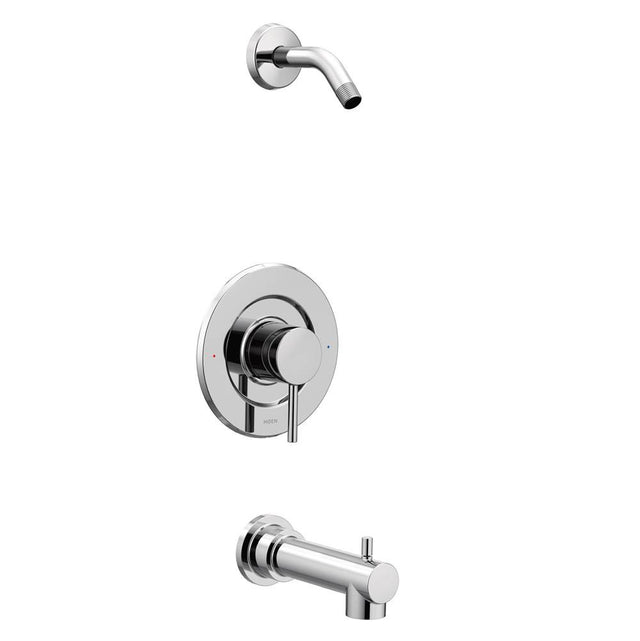 Moen - Align Posi-Temp Pressure Balancing Modern Tub and Shower Trim Kit without Showerhead, Valve Required, Chrome - Chrome