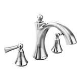 Moen - Wynford 2-Handle Deck-Mount High-Arc Roman Tub Faucet Trim Kit with Lever Handles in Chrome (Valve Sold Separately) - Chrome