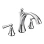 Moen - Wynford 2-Handle Deck-Mount High-Arc Roman Tub Faucet Trim Kit with Lever Handles in Chrome (Valve Sold Separately) - Chrome