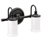Moen - Matte Black Two Globe Bath Light - Matte Black
