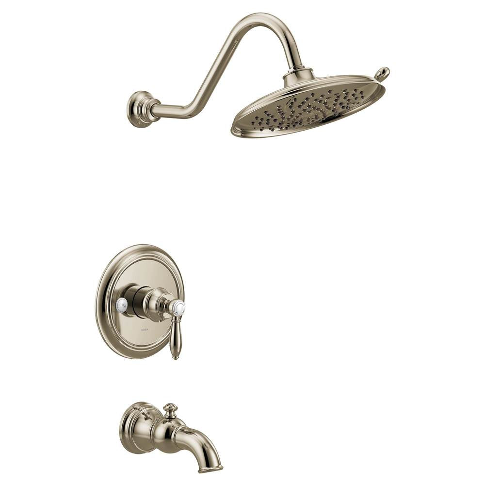 Moen - Weymouth M-CORE 3-Series 1-Handle Eco-Performance Tub and Shower Trim Kit in Polished Nickel (Valve Sold Separately) - Polished Nickel