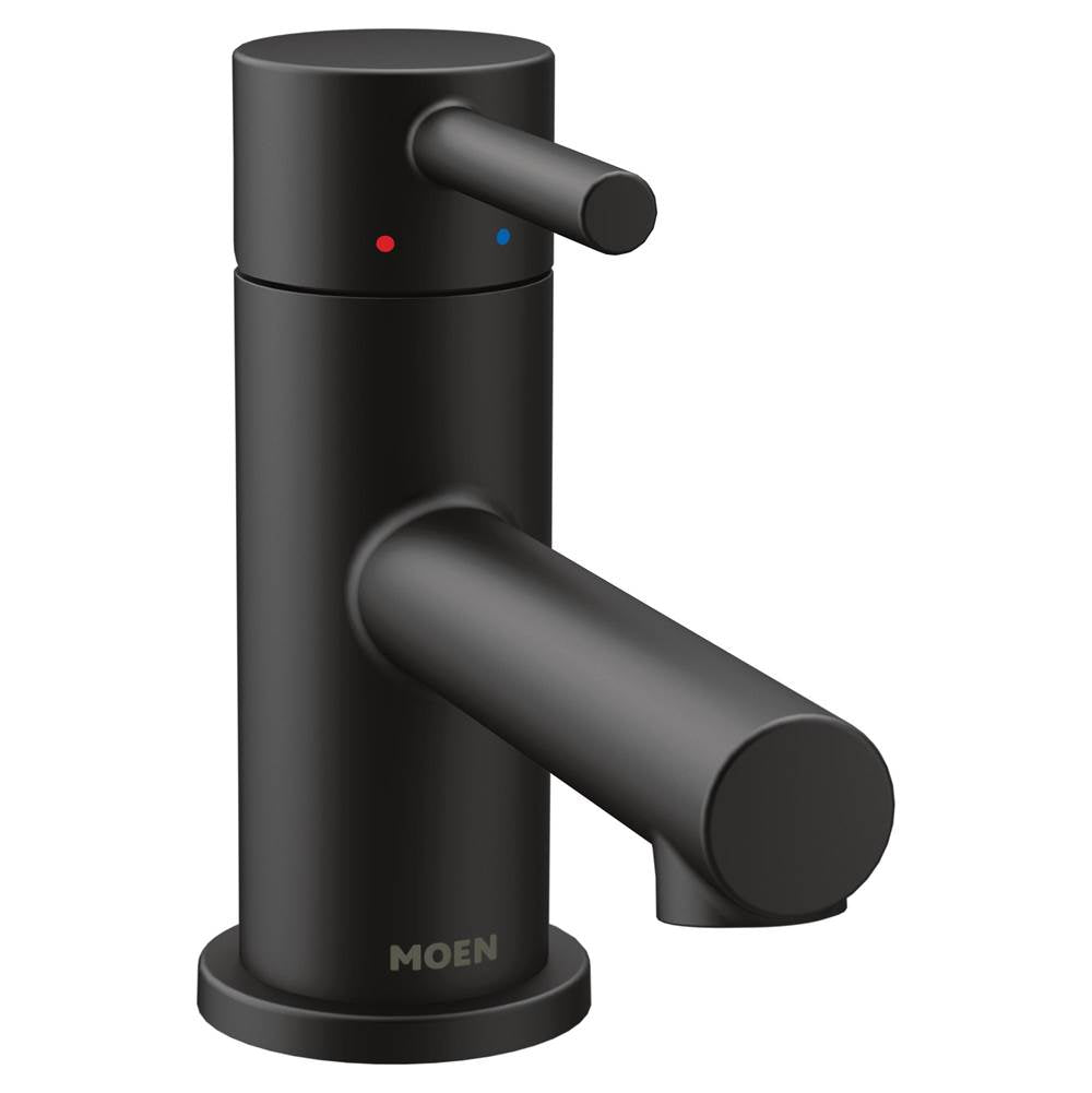 Moen - Align One-Handle Single Hole Low Profile Modern Bathroom Faucet with Drain Assembly, Matte Black - Matte Black