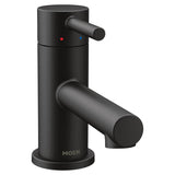 Moen - Align One-Handle Single Hole Low Profile Modern Bathroom Faucet with Drain Assembly, Matte Black - Matte Black