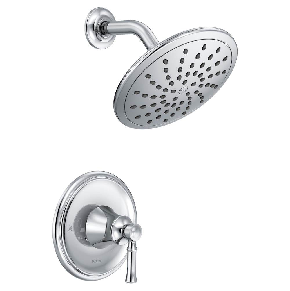 Moen - Dartmoor Posi-Temp Rain Shower Single-Handle Shower Only Faucet Trim Kit in Chrome (Valve Sold Separately) - Chrome