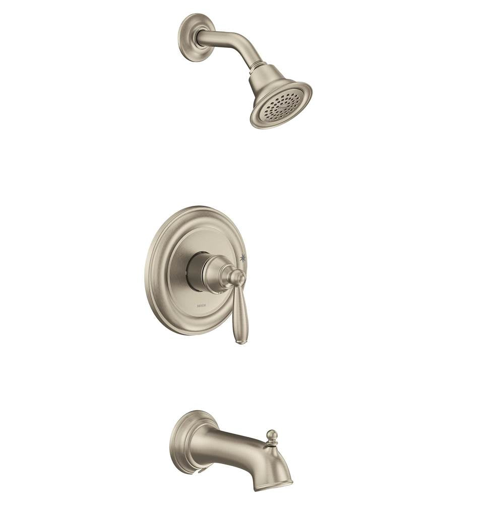 Moen - Brantford M-CORE 2-Series Eco Performance 1-Handle Tub and Shower Trim Kit in Brushed Nickel (Valve Sold Separately) - Brushed Nickel