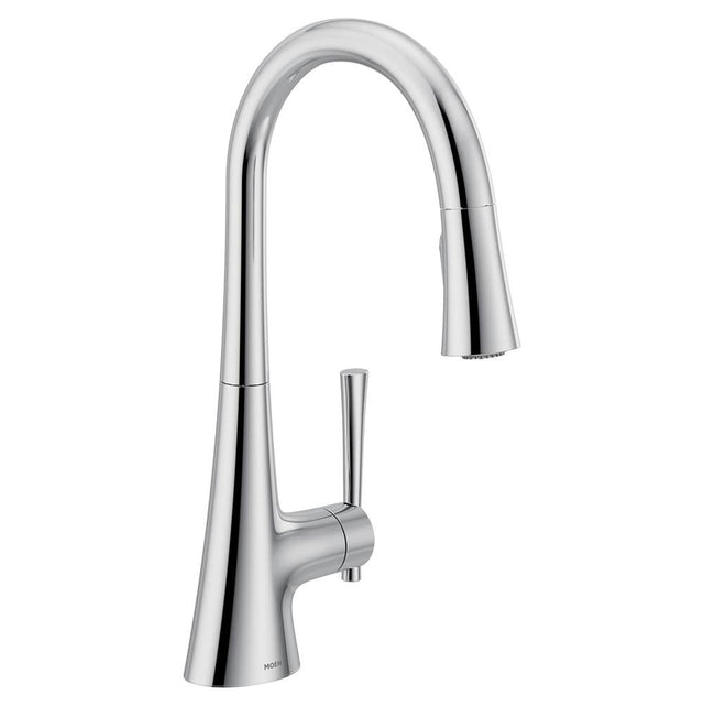 Moen - KURV Single-Handle Pull-Down Sprayer Kitchen Faucet with Reflex and Power Boost in Chrome - Chrome