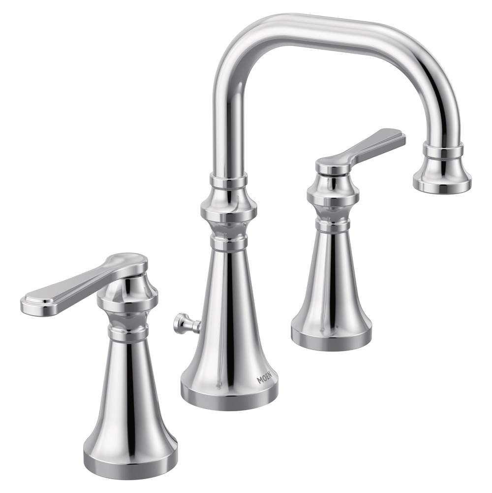 Moen - Colinet Traditional Two-Handle Widespread High-Arc Bathroom Faucet with Lever Handles, Valve Required, in Chrome - Chrome