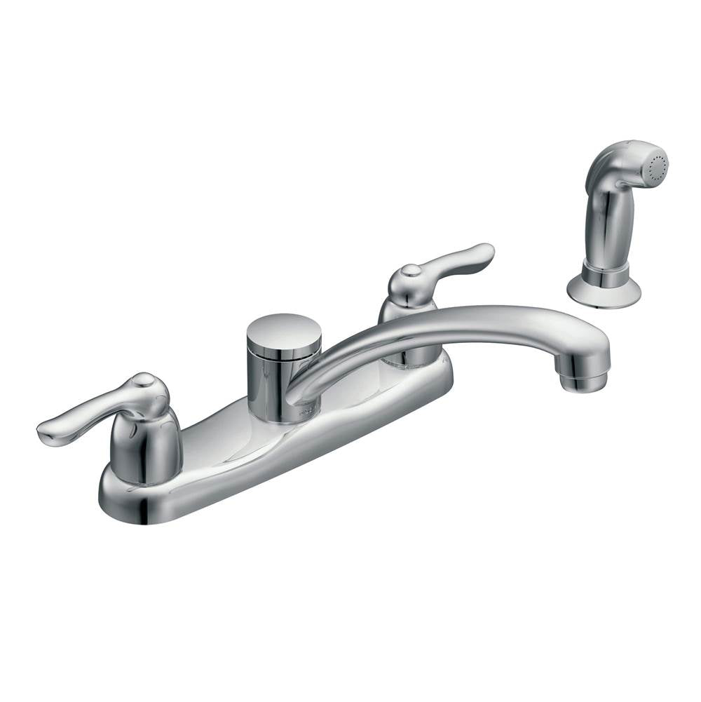 Moen - Two-Handle Kitchen Faucet, Chrome - Chrome