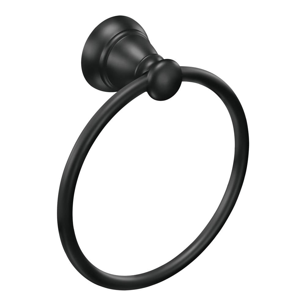 Moen - Matte Black Towel Ring - Matte Black