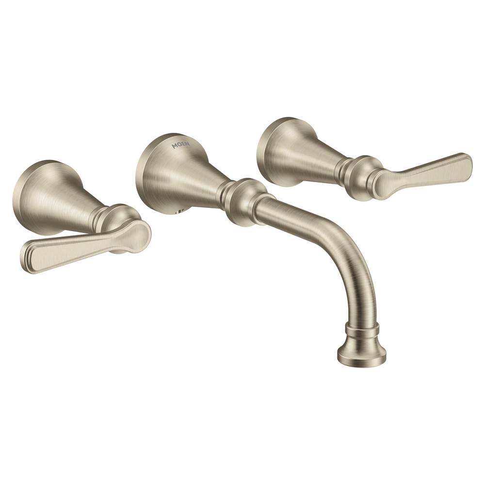 Moen - Colinet Traditional Lever Handle Wall Mount Bathroom Faucet Trim, Valve Required, in Brushed Nickel - Brushed Nickel