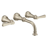 Moen - Colinet Traditional Lever Handle Wall Mount Bathroom Faucet Trim, Valve Required, in Brushed Nickel - Brushed Nickel