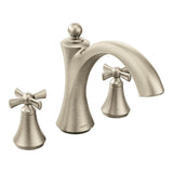 Moen - Wynford 2-Handle Deck-Mount High-Arc Roman Tub Faucet with Cross Handles in Brushed Nickel (Valve Sold Separately) - Brushed Nickel