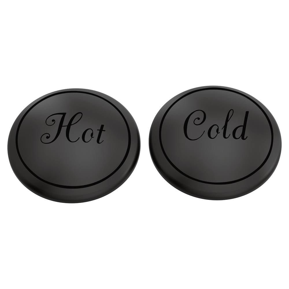 Moen - Weymouth Hot and Cold Replacement Handle Caps, Matte Black - Matte Black