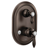 Moen - Weymouth M-CORE 3-Series 2-Handle Shower Trim with Integrated Transfer Valve in Oil Rubbed Bronze (Valve Sold Separately) - Oil Rubbed Bronze