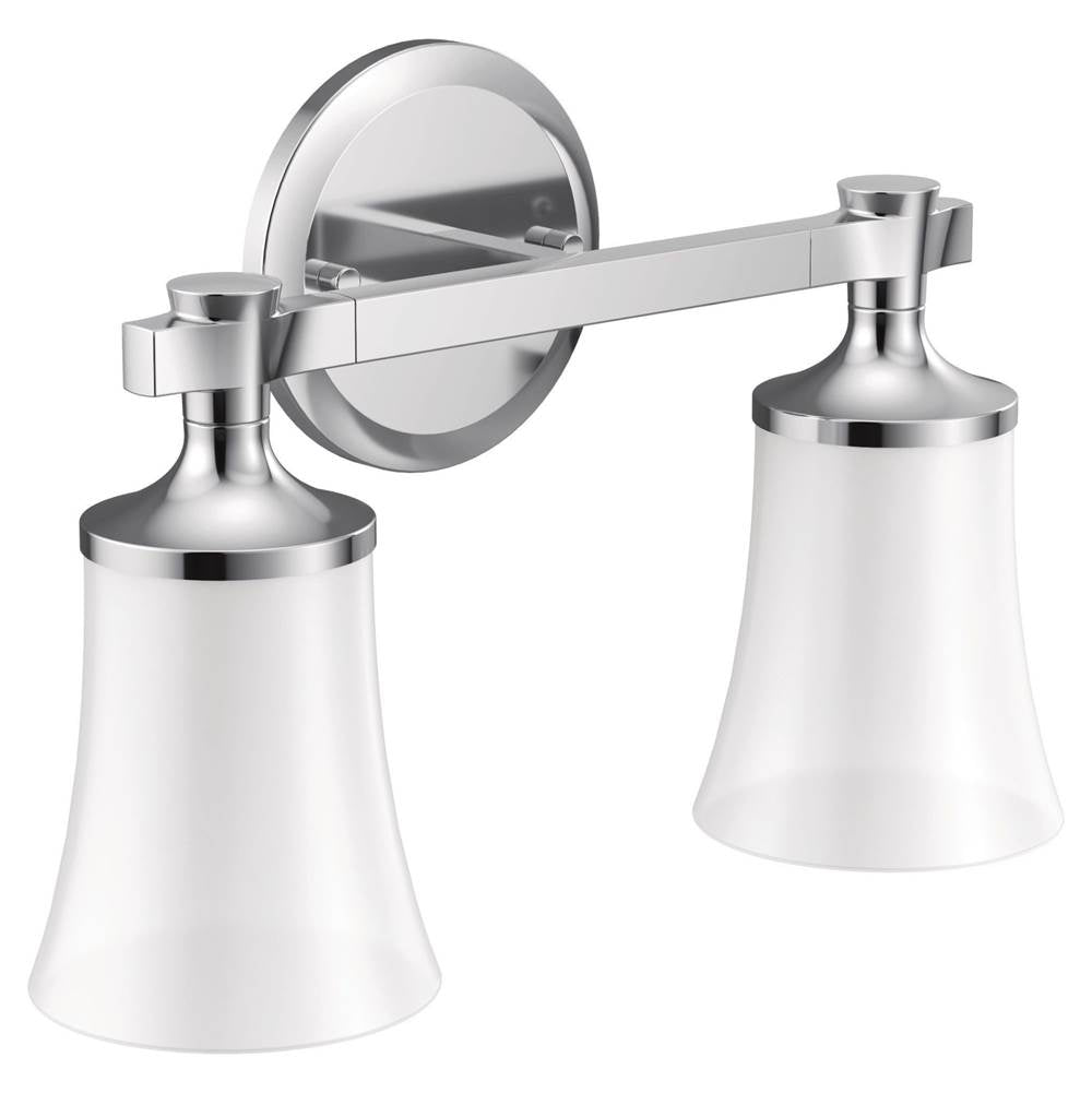 Brushed Gold Two Globe Bath Light